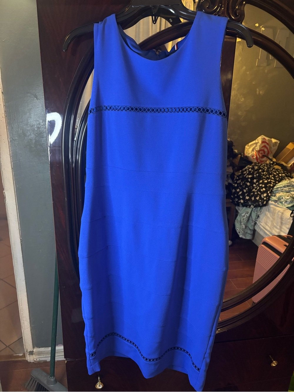 Bright Blue Sleeveless Sheath Dress